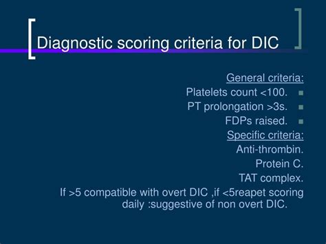 dic diagnostic criteria.